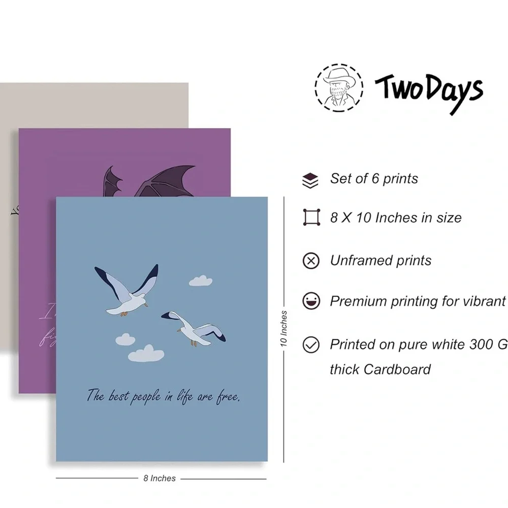 NWT‎ Taylor Swift Lyric Wall Art Set of 6 Unframed 8x10 Prints Eras Decor